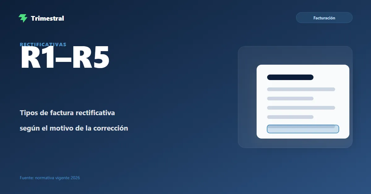 Tipos de factura rectificativa R1 a R5
